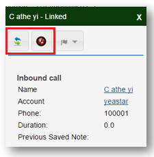 SugarCRM Call Hang up and Transfer from Call Pop Up